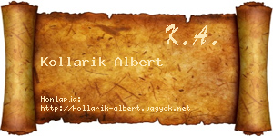 Kollarik Albert névjegykártya